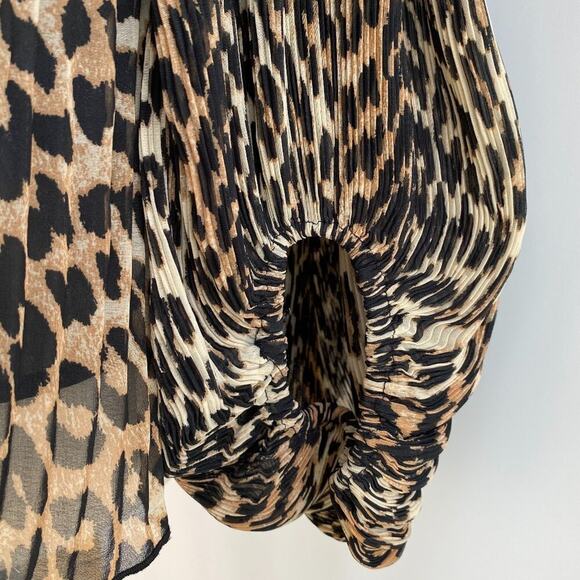 GANNI oversized pleated puffy blouson sleeve top sz 36, US 4 - Picture 8 of 11